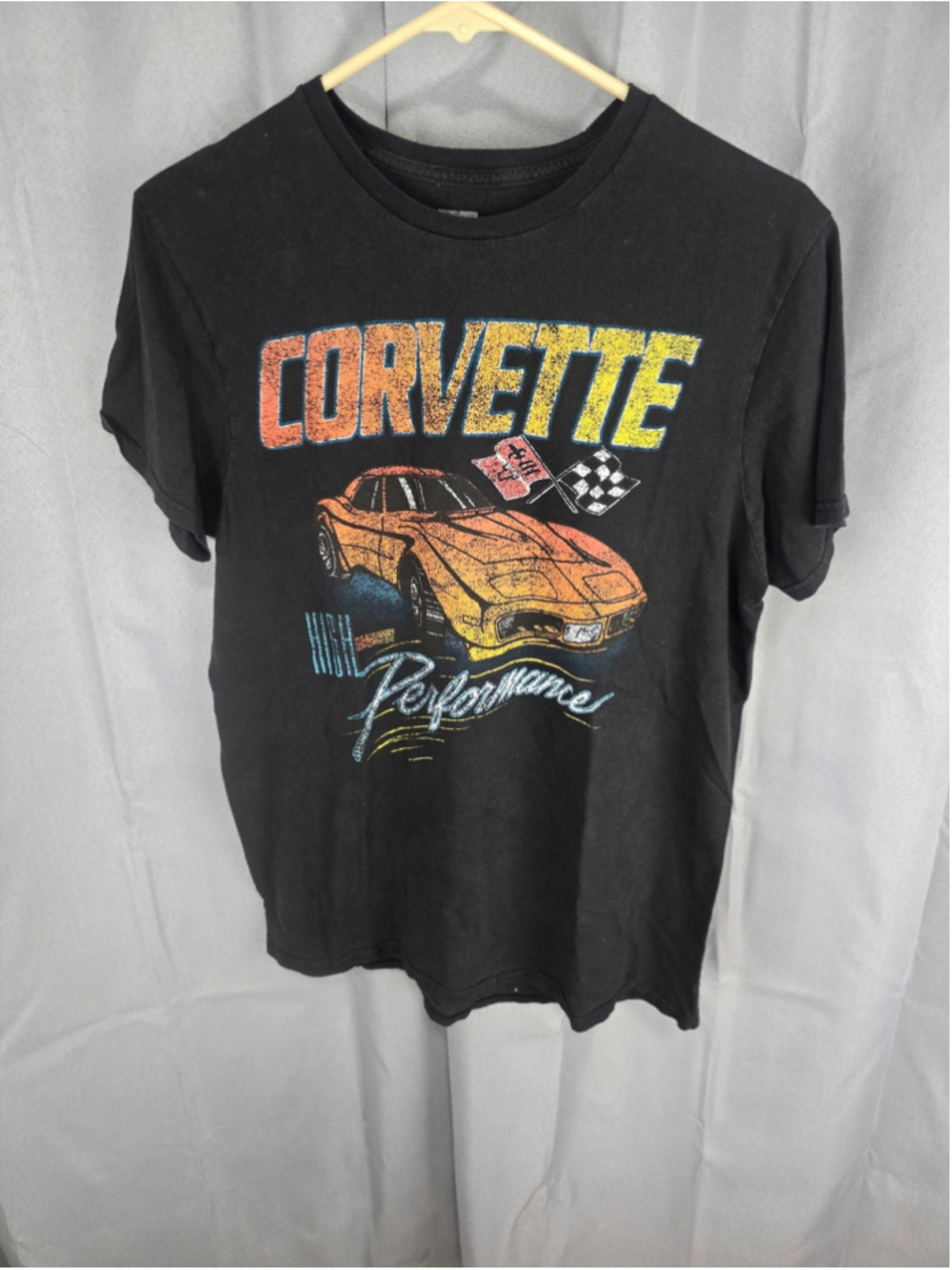 Men's General Motors Corvette Graphic Tee Shirt Black Size M